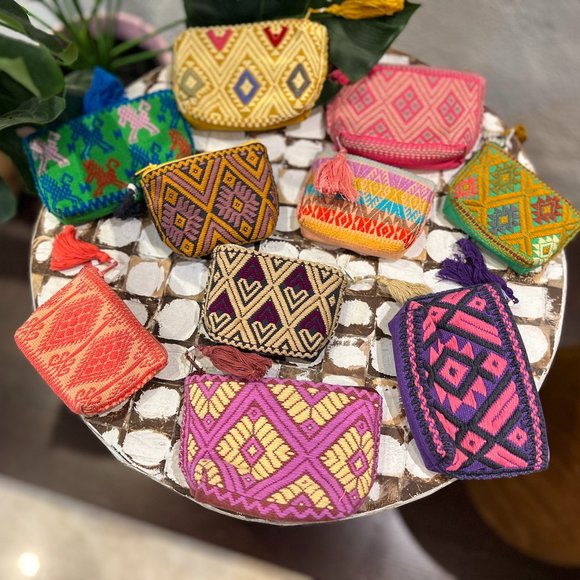 Handmade Handbags - Mini Multi-Color Mexican Coin Purse